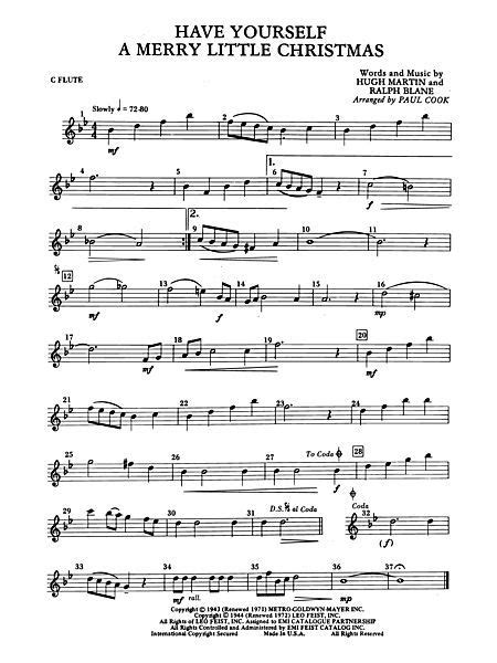 Have Yourself A Merry Little Christmas Flute Sheet Music Music