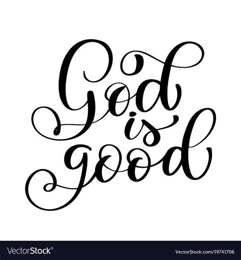 God Is Good Text Hand Lettering Typography Design Vector Image