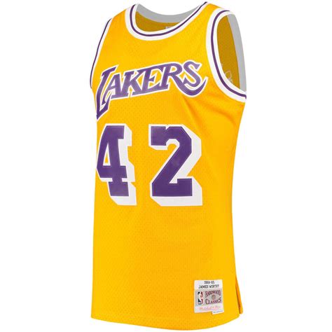 Camiseta James Worthy 42 Los Angeles Lakers Amarilla Nba Swingman
