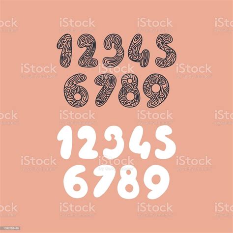 Hand Drawn Lettering Numbers Stock Illustration Download Image Now