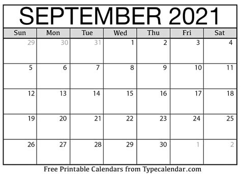 It's no surprise that many people consider a two month calendar to be really useful. Free Printable September 2021 Calendars