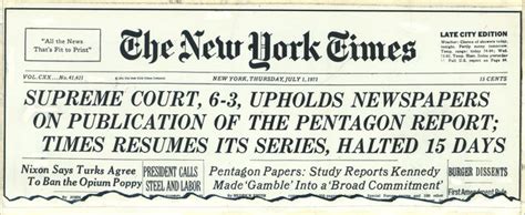 On This Day In History June 13 1971 Nyt Publishes Pentagon Papers