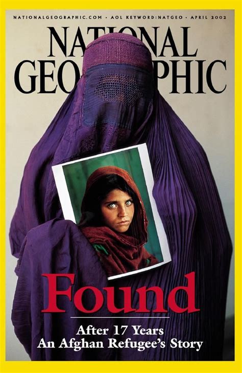 Sharbat Gula Holds Her Portrait Which Became The Most Famous Picture Ever To Appear On Th