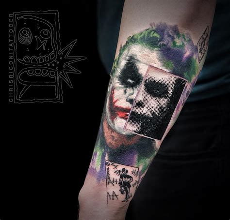 Joker Tattoo By Chris Rigoni Joker Tattoo Tattoos Gaming Tattoo