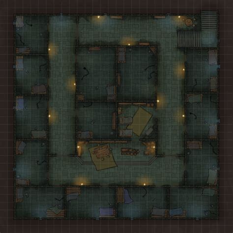 Fortress Prison Battle Map Spellarena On Patreon Prison Pathfinder