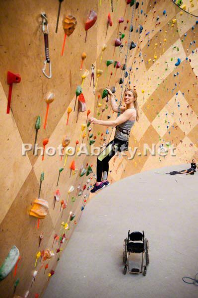 Young Woman In A Wheelchair At An Indoor Climbing Centre Photographer