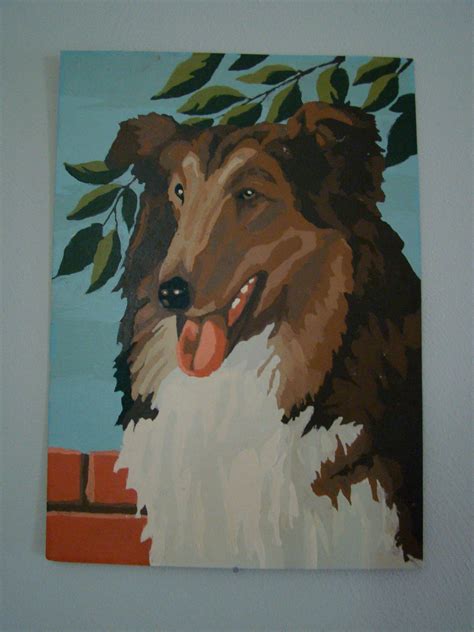 Vintage Collie Paint By Number Etsy Painting Dog Paintings Paint