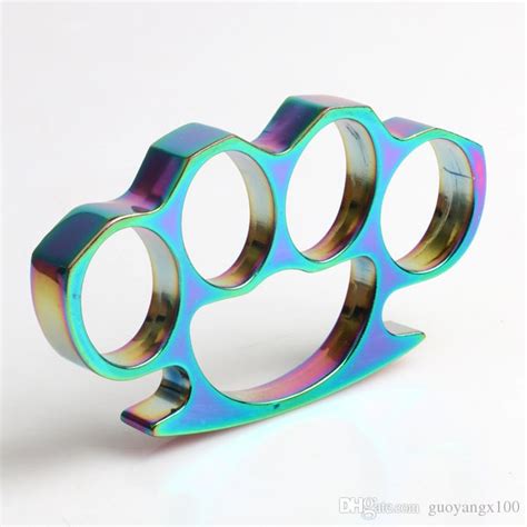Revolver Rainbow Titanium Brass Knuckle Dusters From China Protective