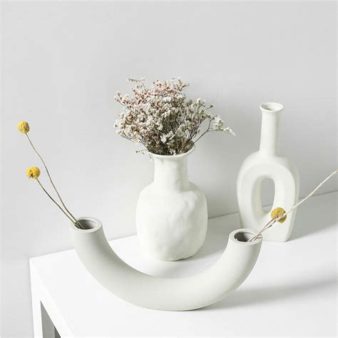 Find images of nordic decoration. Nordic Ceramic Vase Home Decoration Ornaments White ...