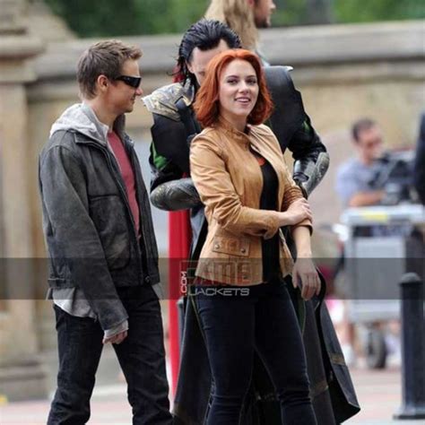 Avengers Scarlett Johansson Casual Brown Leather Jacket Fj