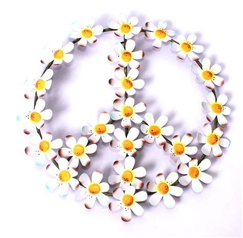 Peace Sign With Daisys From The Round Top Collection Peace Sign