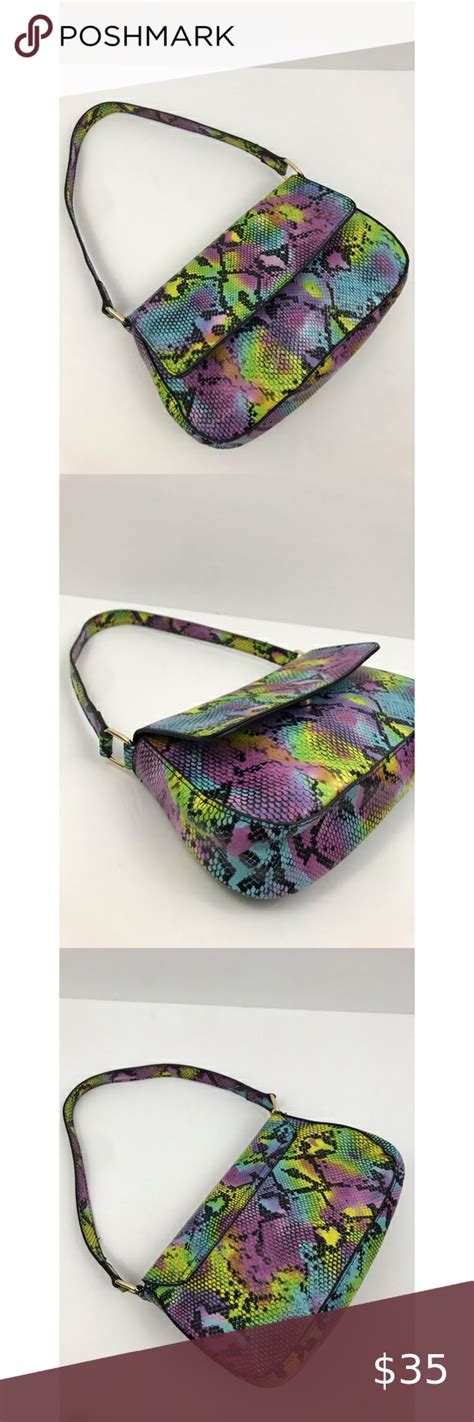 Multi Color Snake Print Flap Bag Zebra Print Bag Faux Fur Bag Flap Bag