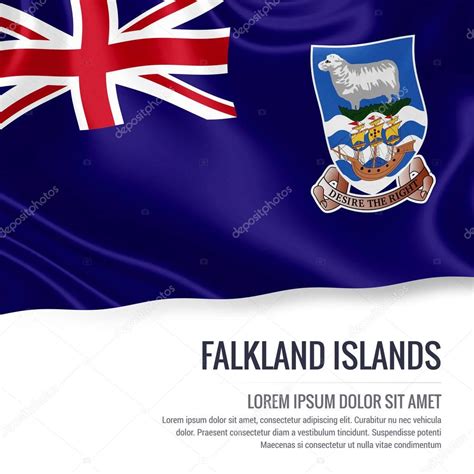 Bandera De Las Islas Malvinas Bandera Sedosa De Las Islas Malvinas Ondeando Sobre Un Fondo