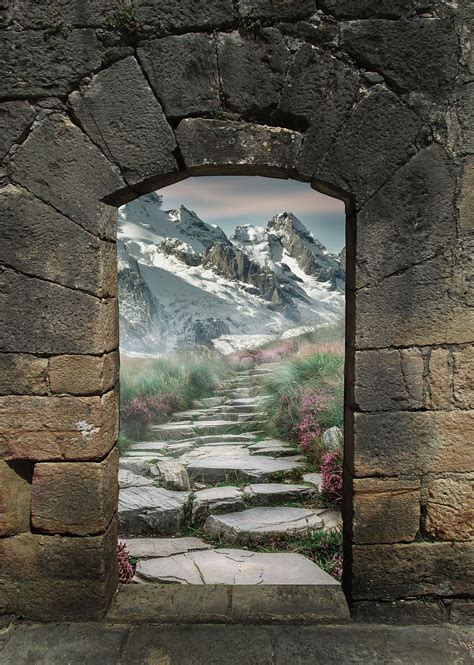Hd Wallpaper Photo Of Brown Concrete Wall Fantasy Gate Arch Portal