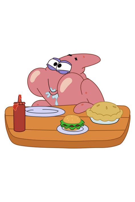 Patrick Star Eating Sticker Cute Cartoon Wallpapers Cool Wallpapers