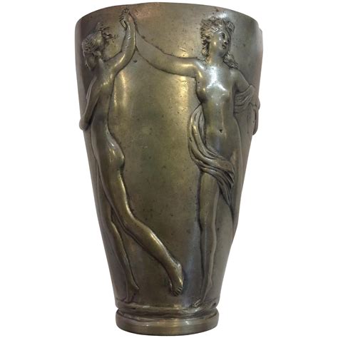 Mythological Nude Dancers Pewter Vase Th C Ruby Lane