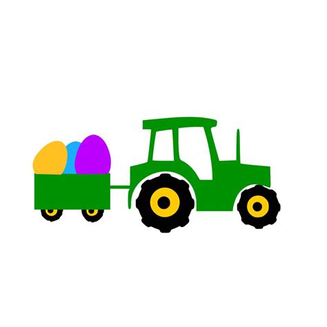 Tractor Svg Easter Tractor Svg Egg in Trailer Svg Easter - Etsy