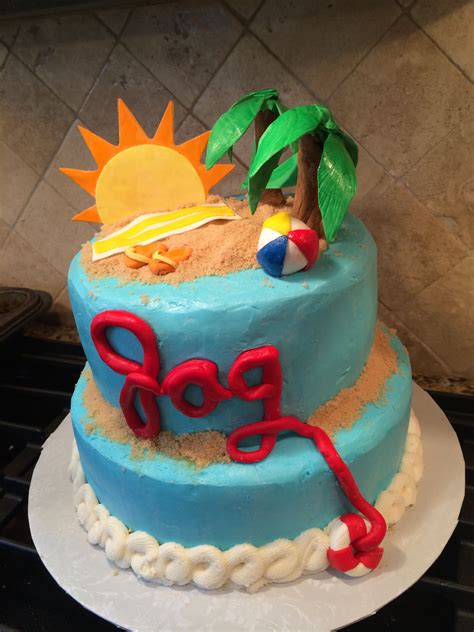 Beach Themed Cake | Beach themed cakes, Themed cakes, Cake