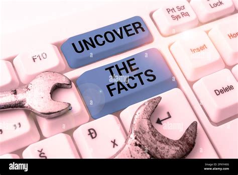 Conceptual display Uncover The Facts, Word for Find the truth and