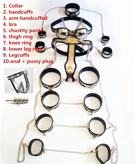 Buy 11pcsset Stainless Steel Female Chastity Beltwhole Body Bdsm Bondage