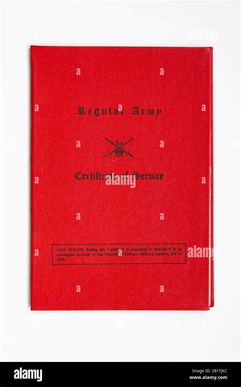 British Regular Army Discharge Certificate Of Service Red Book From