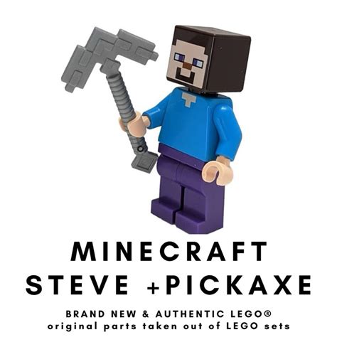 Lego Minecraft Steve Minifigure With Pickaxe Shopee Philippines