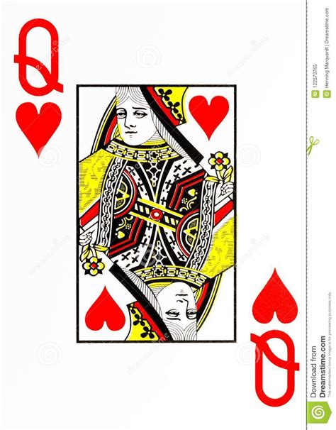 Large Index Playing Card Queen Of Hearts Stock Image Image Of Cards Coat 122573765