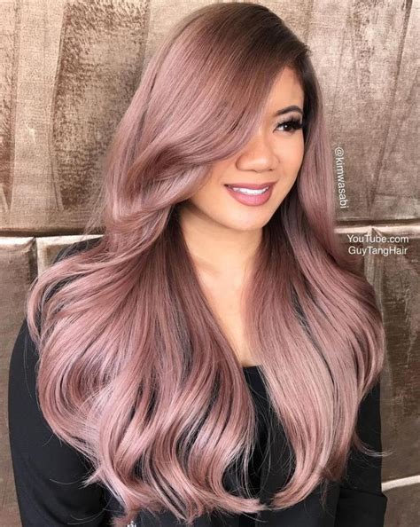 Side Swept Bangs To Sweep You Off Your Feet Rose Hair Color Dusty