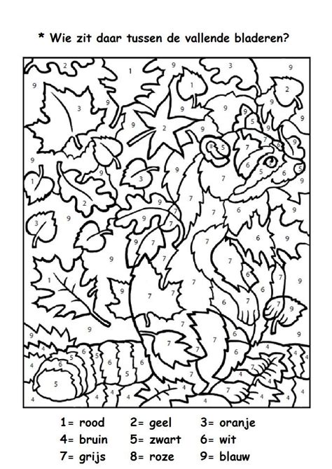 Moederdag kleurplaat hondje met tulpen kleurplaat. * Wie zit daar tussen de vallende bladeren? | Herfst activiteiten, Herfstwerkjes, Herfst projecten