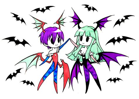 Morrigan And Lilith Cute Team Up By Sketchmenot Art On Deviantart