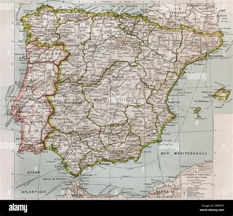 Mapa Pol Tico De Espa A Y Portugal Fotograf A De Stock Alamy