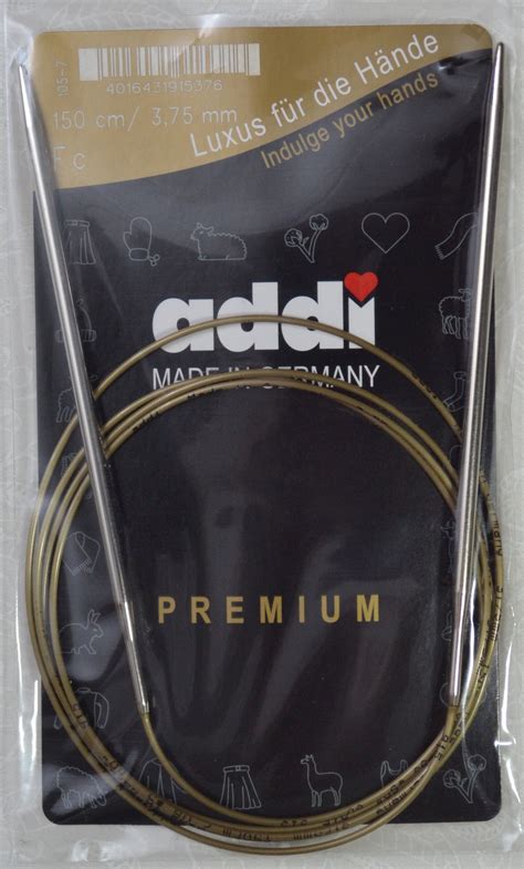How many dpns do you really need? Addi Circular Knitting Needle 150cm x 3.75mm White Brass ...
