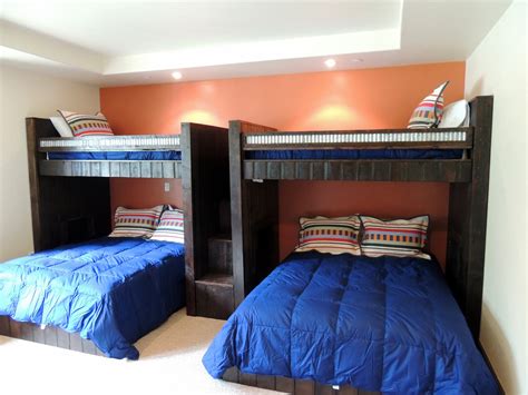 They are just two twin beds stacked on top of each other. Custom Bunk Beds Rustic Perpendicular Designer Loft with Queen