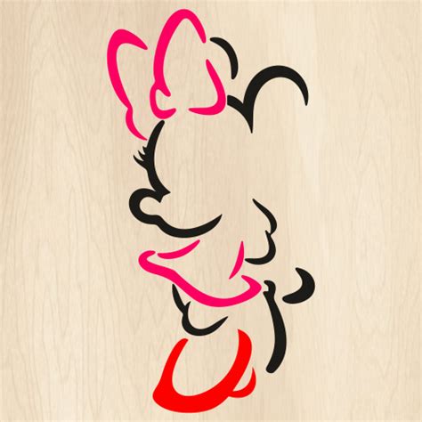 Minnie Mouse Head Outline Svg Cut File Set With Eps Dxf Jpeg Png Images