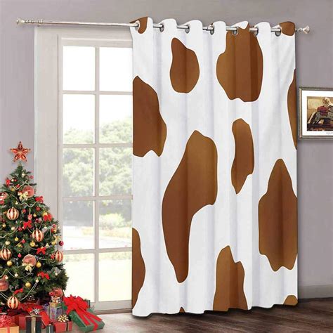 Buy Cow Print Extra Wide Blackout Drapes Brown Spots On A White Cow