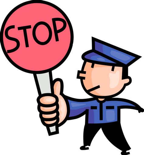 Traffic Clipart Crossing Guard Crossing Guard With Stop Sign Cartoon