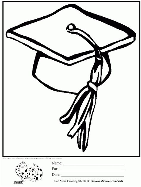 Graduation Cap Coloring Page Printable