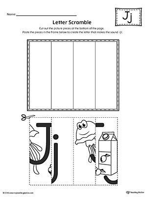 These preschool alphabet activities help them to memorize the alphabet and have a blast while doing it! Letter J Scramble Worksheet | MyTeachingStation.com