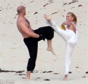 Nicollette Sheridan Gets Out Some Aggression As She Practices Mixed