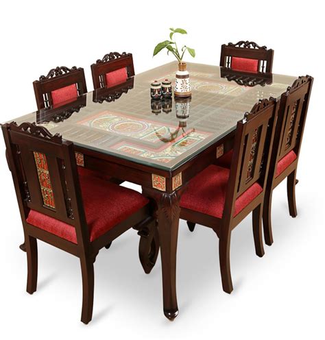 Dining sets └ furniture └ home & garden all categories food & drinks antiques art baby books, comics & magazines business cameras cars, bikes, boats clothing, shoes & accessories coins please provide a valid price range. ExclusiveLane Teak Wood Solid Wood 6 Seater Dining Set ...