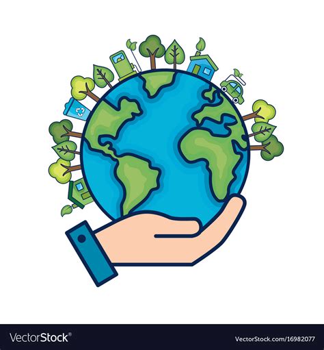 Ecology Earth Planet To Environment Care Vector Image
