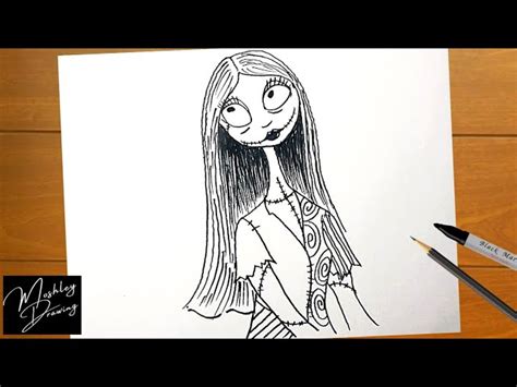 Create A Spooky Sally Drawing From Nightmare Before Christmas Step By
