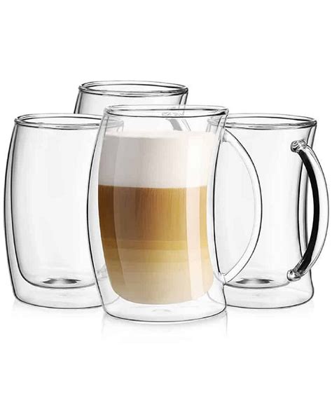 joyjolt caleo double wall insulated latte glasses set of 4 macy s