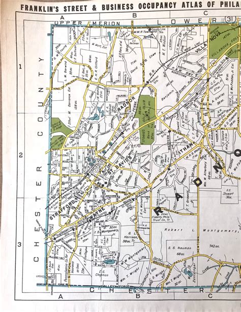 Original Radnor Township Map 1946 Franklin Survey Company Etsy