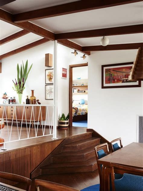 Front hallway entry stairs stair railing railings interior staircase contemporary furniture interior inspiration new homes flooring. Waterfall stairs and the mid century modern railing | Mid ...