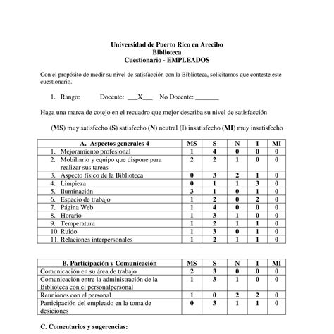 Cuestionarios Y COMENTARIOS Empleados Docentes 2015 16 Docx DocDroid