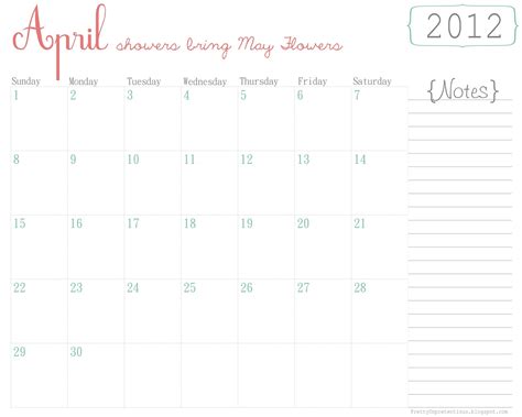 Free April Printable Calendar Spring Is A Time Of New Growth And