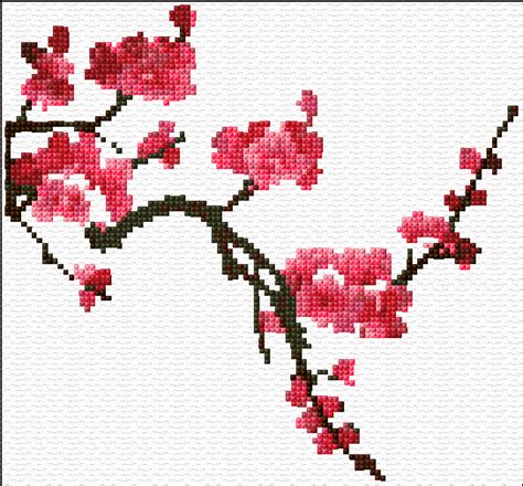 I really love playing around with images and bits of card, so i thought i would… Cross Stitch | Sakura Blossom xstitch Chart | Design