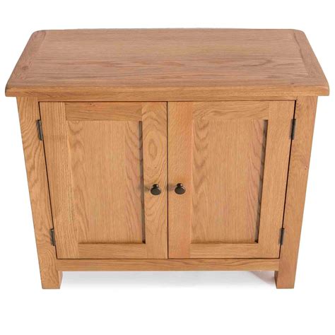 Surrey Oak Small Cupboard With 2 Doors Traditional Rustic Solid Wood