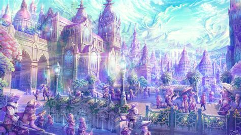 Anime Artistic Cities Fantasy Soft Castles Landscapes Places Magical